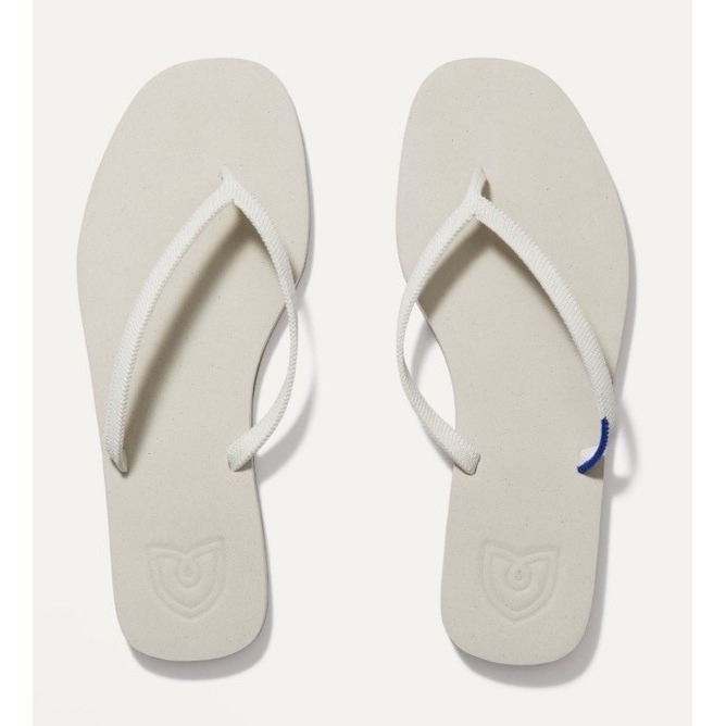Rothy's Coconut Flip Flops Women's Sz 5 Off White Retired Thong Flat Sandals New